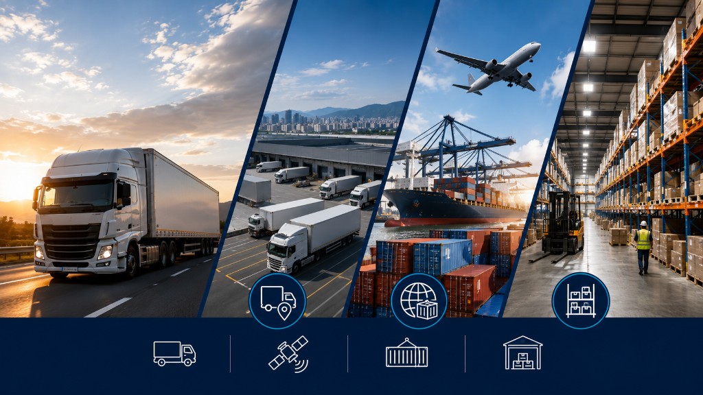 Logística: transporte nacional, comercio internacional, almacenamiento y trazabilidad.